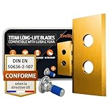 EvoSign® 45x Lames de Rechange en Carbure de Titane compatible avec Mammotion LUBA 1/2/3 & YUKA – Lames LongLife (1,0 mm) avec Cœur en Acier Inoxydable et Vis de Sécurité pour Tondeuses Robots