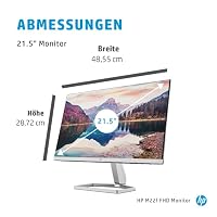 HP M22f Monitor - 21,5 Zoll Bildschirm, Full HD IPS Display, 75Hz, 5ms Reaktionszeit, VGA, HDMI 1.4, Silber/schwarz – Ansicht 5