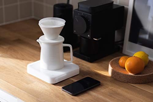 Conjunto de cafeteira Pour Over, coador e decantador de cerâmica branca premium V60, 1 – 2 xícaras d