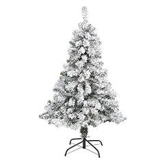 Nearly Natural 4ft Flocked Rock Springs Spruce Artificial Christmas Tree