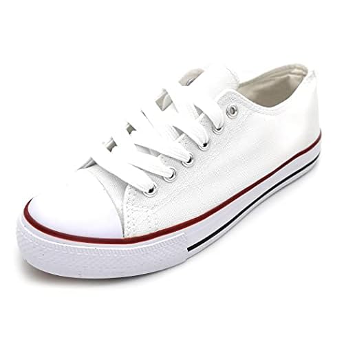 P&L ITALY COLLECTION Zapatillas de Lona Mujer Blanco Bambas Puntera Goma Loneta Blanca 39