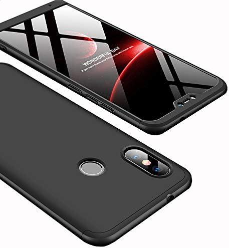 Ranyi Xiaomi Mi A2 Lite Case, Xiaomi Redmi 6 Pro Case, [Full Body 3 Piece Cover] [Slim & Thin Fit Tightly] [360 Degree Protection] Premium Hybrid Bumper Hard Case for Xiaomi Mi A2 Lite (Black)