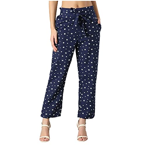 Laxmi Narayan Women's Regular Fit Palazzo (Lnm-45_Navy Blue)