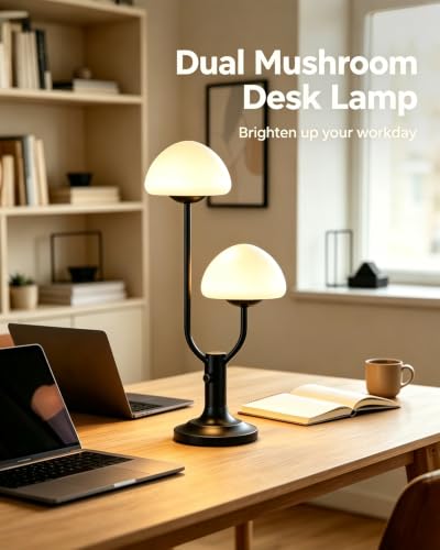 Lightdot Mushroom Table Lamp for Bedroom Dimmable Cute Black Desk Lamp — view 3