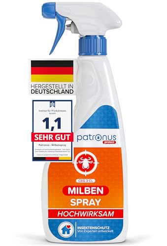 Milbenspray für Matratzen und Polster 500 ml - speziell für Hausstaub-Allergiker - Milben-Spray mit Sofort- & Langzeitschutz als Abwehr-Mittel gegen Hausstaubmilben - effektiv & laborgeprüft