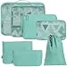 BAGAIL 7-Pcs Lightweight Luggage Packing Organizers Packing Cubes for Travel Accessories (Light Blue)