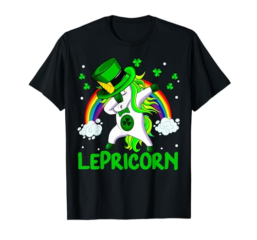 Magical Rainbow Lepricorn Dabbing Unicorn St. Patrick's Day T-Shirt