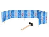 Garronda Strand Windschutz Sichtschutz 10m lang Plus Gummihammer GAEX001 (Anker, 10 m)