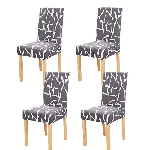 MINGZJ 4 pezzi coprisedia da sala da pranzo copertura per sedia estensibile rimovibile lavabile elastico per una vestibilità universale