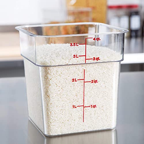 Cambro Polycarbonate Square Food Storage Containers 4 Quart With Lid - Pack Of 2 #TOP6
