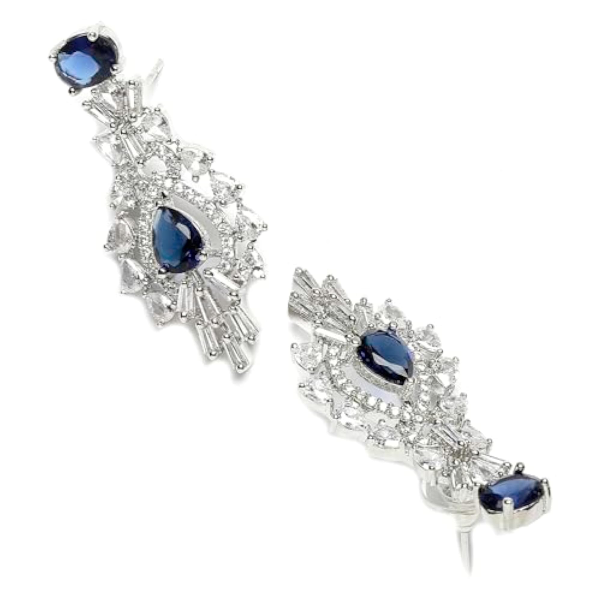Rhodium-Plated American Diamond Studded Necklace Set