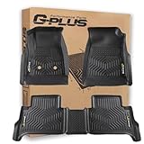 G-PLUS Floor Mats Compatible with Chevy Colorado Crew Cab 2015-2022,Fit GMC Canyon Crew Cab 2015-2022 All Weather Full Cover Protection TPE Car Floor Cargo Liners Accessories Black