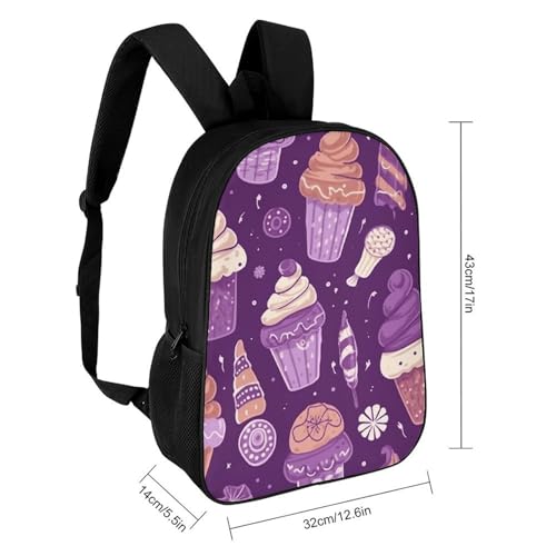 Purple Ice Cream Bookbag - Ultra Lightweight Portable Backpack Work Travel Backpack for Men Women Fits 16 Inch Notebook2