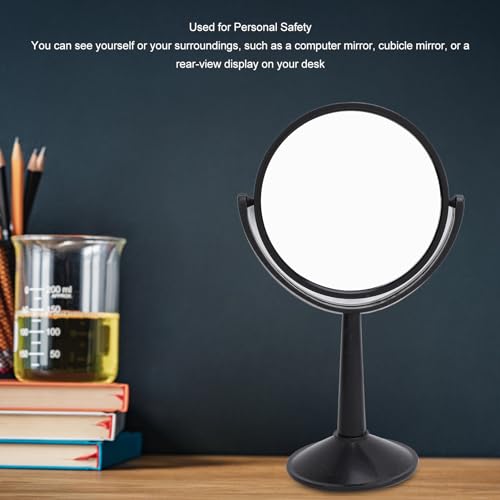 Image of 4 Inch Round Concave Mirror, Clear Adjustable Reflection Lens for Physics Class Labs Glass Black ABS Frame 1 Pack