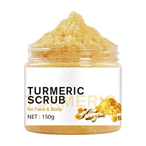 Turmeric Body Scrub, Tumeric Scrub, Acne, Dark Spots, Hyperpigmentation, Smooth Skin, Hocossy Brightening Body Scrub for Deep Cleansing Moisturizing, 5OZ Cover