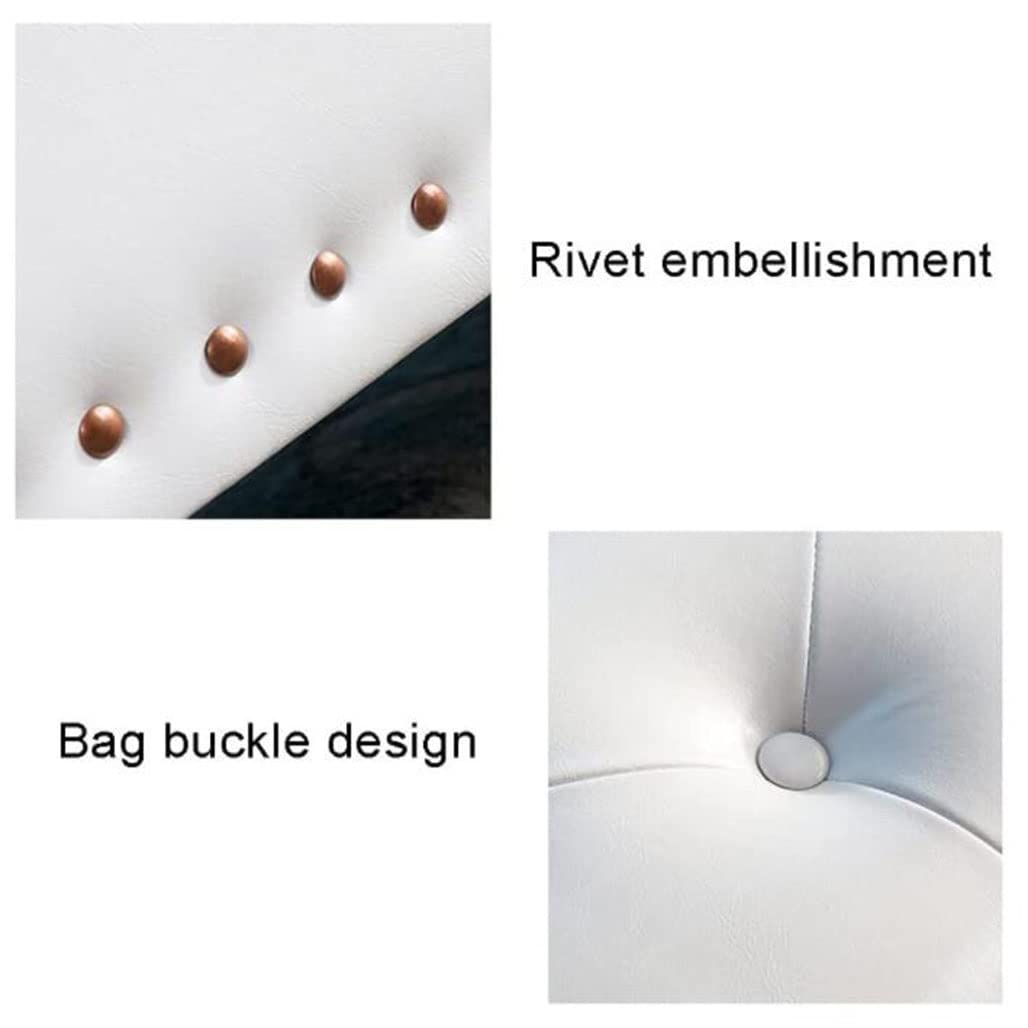 Otomana Plegable con Almacenamiento, Taburete Rectangular para sofá con Almacenamiento y Tapa abatible, Banco para Zapatos de Cuero, Estructura de Madera Maciza con Tapa
