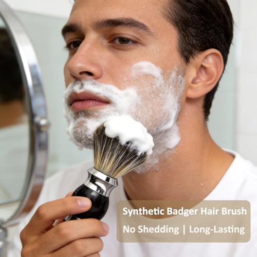 Image of GRUTTI Premium Shaving Kit for Men, 4 in 1 Shaving Set Includes shaving Stand & Soap Bowl &Brush, Double Edge Safety Razor for Men, Safety, Eco-Friendly