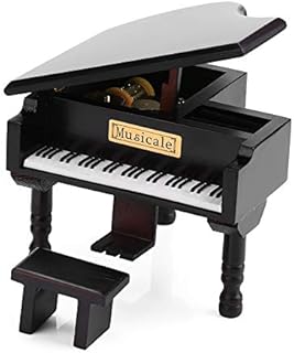 Sutinna Movement, Fine Workmanship Durable Wooden Music Box, Elegant Taste Grand Piano Music Box, Sturdy for Living room Bedroom for Home Office