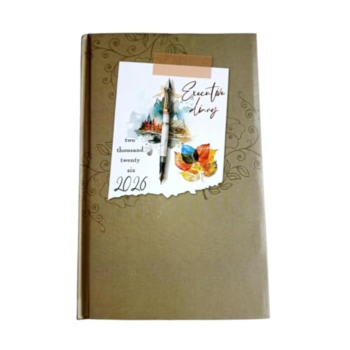 Image of TULMAN 2026 Diary Hardcover Design Everyday Notebooks (22x14 cm), Best for Study Planner, Personal Journal, Business Planning & Stationery Lovers - muted brown