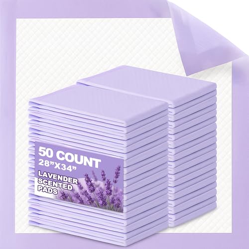 CLEAN SPACES Lavender Scented Puppy Pads Extra Large, Super Absorbent Disposable Pee Pads for Dogs That Neutralize Odor, Wee Wee Pads / Potty Training Pads 28