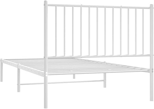Miniatura 7 de Metal Bed Frame with Headboard Bed Frame Full Platform Bed Full Metal Bed Frames Full Bed Frame with Headboard White 39.4"x78.7"