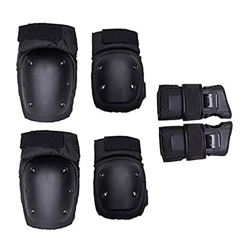مجموعة من 6 قطع من معدات الحماية للاطفال والبالغين، وسائد لحماية الركبة والكوع والمعصم عند ركوب الدراجات والواح التزلج والتزلج على الجليد