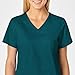 WonderWink WonderWORK Women’s Shaped V-Neck Scrub Top — Caribbean, Small