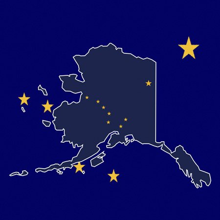 Interrupteur à baïonnette 3dRose Alaska drapeau carte décoration murale