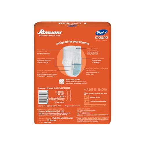 Image of DIGNITY Magna Pant Style Adult Diapers - XL /XXL (120 Pieces) With Wetness Indicator and Leakage Protection Upto 8-10 Hrs.