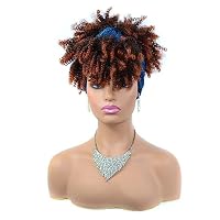 LoveLeiter Kurz-Perücke Mit Stirnband – Afro Lockig, Synthetisch, Einstellbare Größe, Für Cosplay & Party