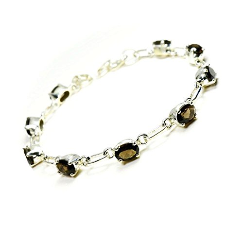 Quartz fumé bague argent 925 anti-ternissement pour femme active