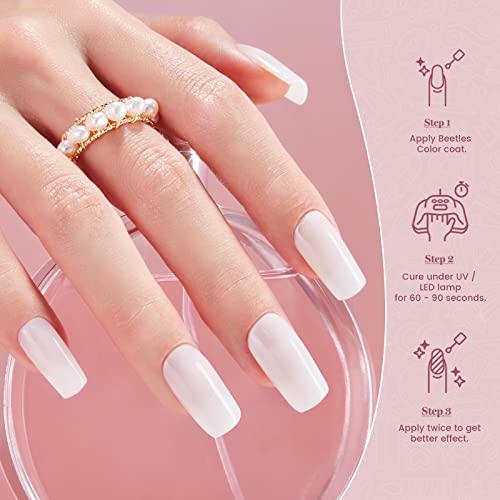 Beetles Neutral Gel Nail Polish 15Ml Milky White Jelly Gel Polish Set Nude Color Translucent Nail Gel Soak Off U V Led Nail Lamp Jelly Sheer Gel Polish Nail Art Gel 0.5Oz #TOP4