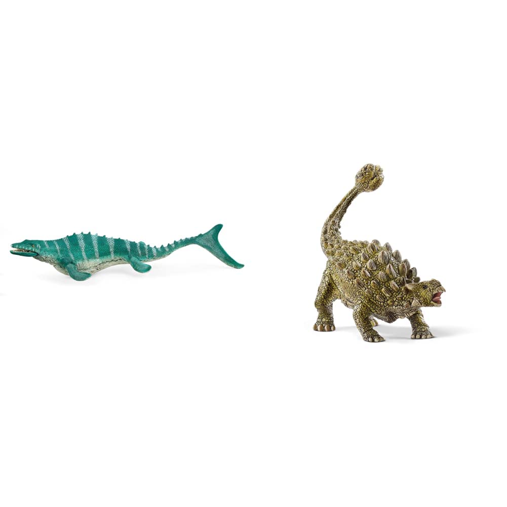SCHLEICH 15026 Mosasaurus & 15023 Dinosaurs Spielfigur - Ankylosaurus, Spielzeug ab 4 Jahren