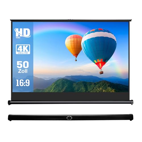 IN&VI Pantalla de proyector manual, pantalla de proyector portátil, pantalla retráctil para exteriores, ligera y duradera, fácil de transportar para escuelas, reuniones, conferencias, uso en