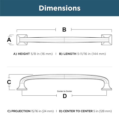 Franklin Brass (5-Pack) – Deep Bronze Cabinet Handles, 5-1/16 Inch Hole Center, Pulls for Drawers, Kitchen Cabinet Door, Dressers | Lombard by Franklin Brass - Image 6