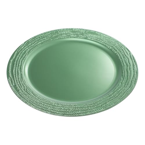 Set de 100 Platos Decorativos Redondos Verde 13in miniatura 7
