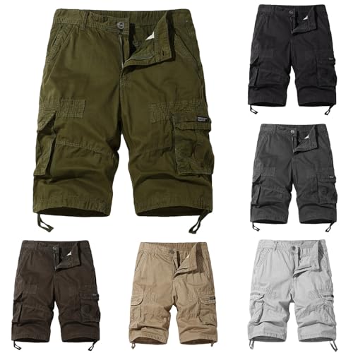 Men's Cotton Twill Cargo Shorts Classic Relaxed Fit Big &