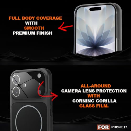 Image of SHINESTAR iPhone 17 Case - Premium Shockproof Protective Cover, Wireless Charging Compatible, Slim & Durable Luxury Back Cover with Camera Protection (Black)