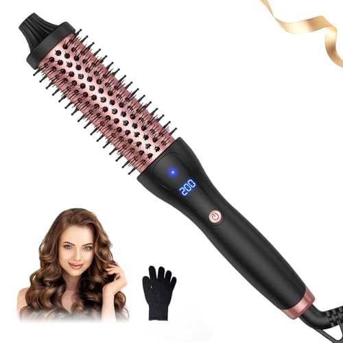 38mm Thermal Brush 3 en 1, 120-200℃ Brosses Soufflantes avec Peigne Chauffant, Brosse Lissante Pour Cheveux, Brosse Thermique Volume &amp; Loose Curls,Hot Brush Hot Comb Create Root Volume &amp; Loose Cur