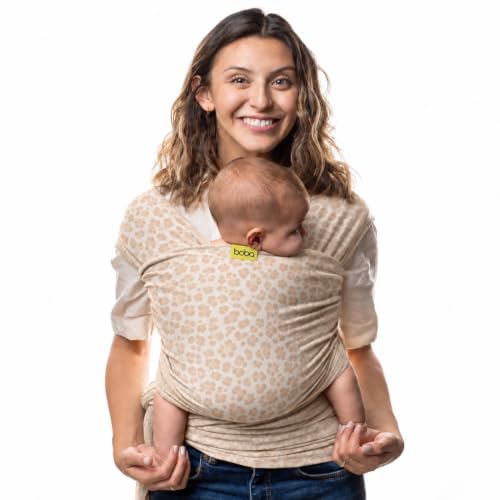 Boba Tragetuch Baby, Elastische Baumwolle, Neugeborene, Sand Leopard