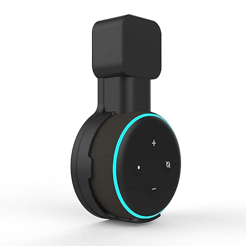 ZORBES® Wall Holder for Alexa Echo Dot 3rd Generation, Space-Saving Solution Wall Mount with Cord Management for Your Smart Home Speakers, Accessories for Alexa Echo Dot (Holder Only, Black)