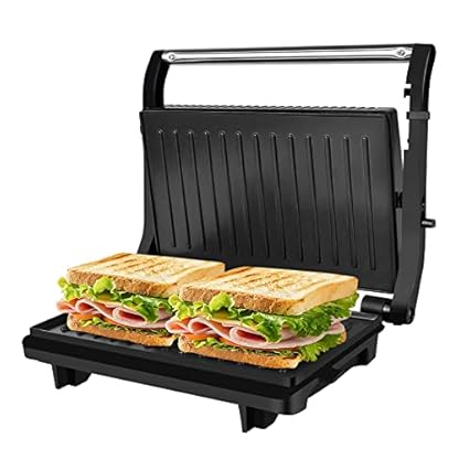 Gotoll Sandwichmaker 700 W Leistung, Sandwich-Toaster für 4 Portionen, Antihaftbeschichtung, leichte Reinigung