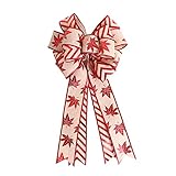 Luckxing Grandes Lazos navideños | Lazo de Corona de Navidad clásico con Capas Dobles - Arco Decorativo para Interiores y Exteriores para Corona de Navidad, Pared