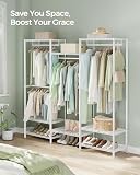 SONGMICS Clothes Rack, Open Wardrobe, Adjustable Shelves - 5