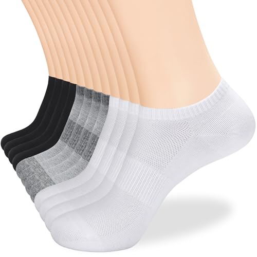 Image of inhees 8 /12Pairs Ankle Socks Women's and Men Thin Athletic Running Cotton Low Cut No Show Socks