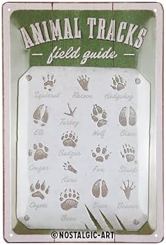 Nostalgic-Art Retro tin sign, 7.9" x 11.8", Animal Tracks 0,28mm Gift idea for camping fans, made of metal, vintage design