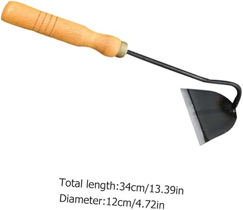 Miniatura 2 de 1 juego de azada portátil y pala puntiaguda para jardinería doméstica mango ergonómico de madera para plantar y deshierbar herramientas de jardinería