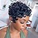 VRZ Pixie Cut Wigs for Black Women Brazilian Curly Pixie Cut Wig Human Hair Glueless Short Layered Wigs With Bangs Natural Black Color No Glue Human Hair Wig for Daily Use