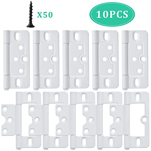 Worldity 10 Pack White Shutter Hinges,3 Inch Non Mortise Hinge, Screen Door Hinges Easy To Install, Screen Door Hinge With Screws For Cabinet #TOP6