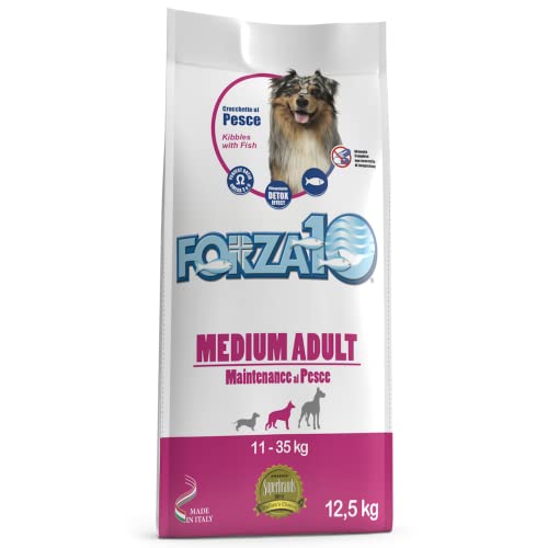 Forza 10 Medium Adult Mantenimento al Pesce, alimento Secco, per Cane, 12.5 kg